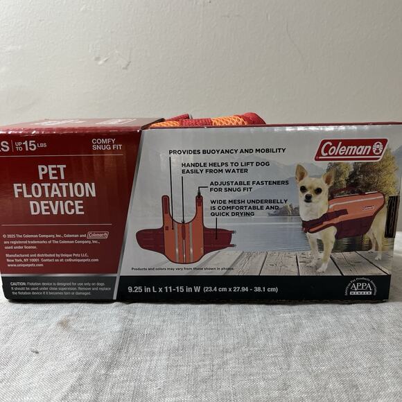 Coleman Dog‎ Life Jacket Vest for Flotation for Pool Boat Beach Lake Orange XS - Picture 4 of 7